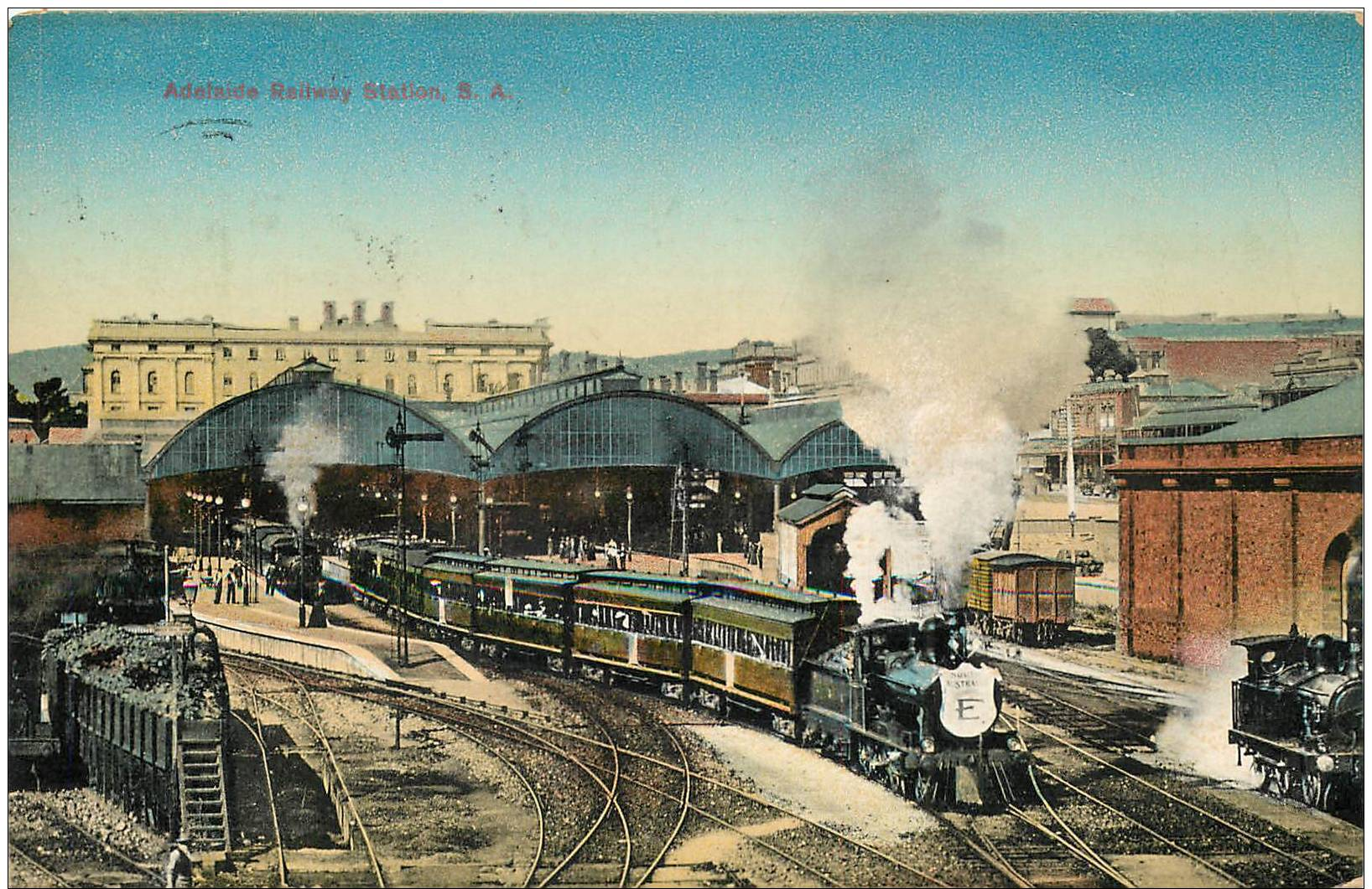 AUSTRALIA - ADELAIDE RAILWAY STATION, S.A. - PM 1912 - LOCOMOTIVE 