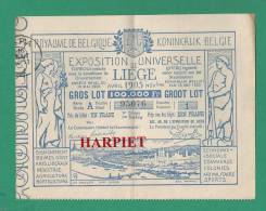 EXPO UNIVERSELLE DE LIEGE 1905  -  Billet de Tombola (très rare)